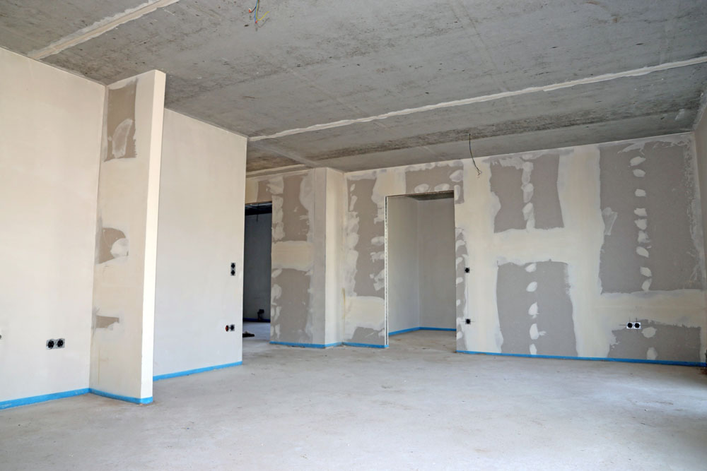 Dry construction, interior shot